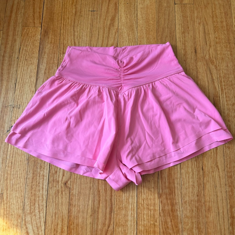 Aerie Pink Ruched Shorts